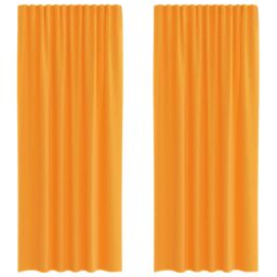 Berkfield Home Voile Curtains with Rod Pockets 2 pcs Orange - thumbnail 2