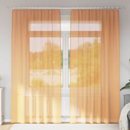 Berkfield Home Voile Curtains with Rod Pockets 2 pcs Orange