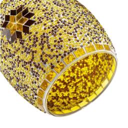 Happy Homewares Dome Shaped Pendant Light Shade with Glass Mosaic Beaded Construction in Gold - thumbnail 5