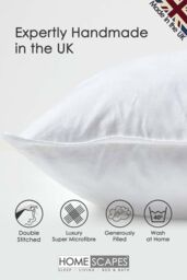 Homescapes Super Microfibre Cushion Pads - Luxury Cushion Filler & Inserts in White - Size: 65 cm x 65 cm - thumbnail 2