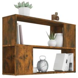 Berkfield Home Book Cabinet Smoked Oak 100x24x63 cm Engineered Wood in Brown - Size: 100 x 24 x 63 cm - thumbnail 4