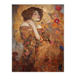 "Artery8 The Dreamers Gustav Klimt Inspired Portrait Of A Woman Extra Large XL Wall Art Poster Print - Size: W24"" x H32""" - thumbnail 1