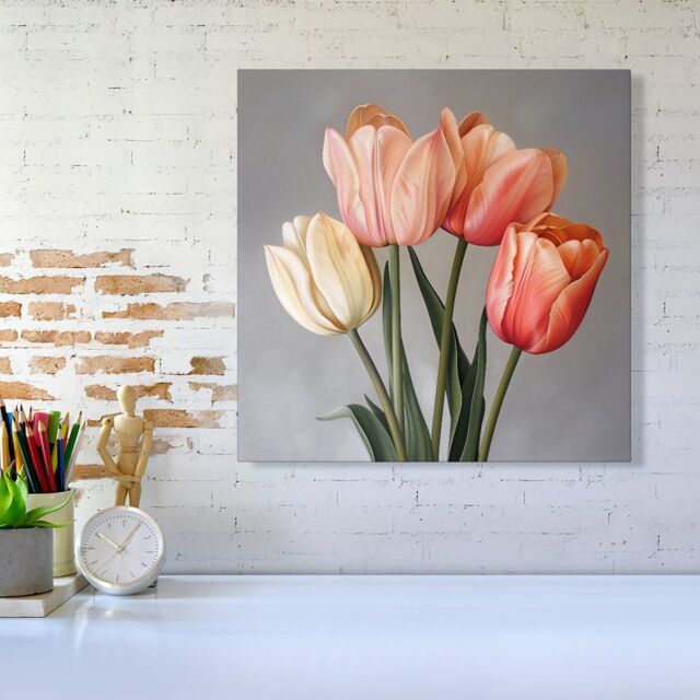 Warren Reed - Designer Spring Tulips Canvas - Size: w10 inch x h10 inch - image 1