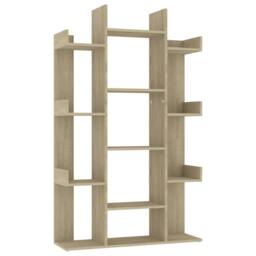 Berkfield Home Book Cabinet Sonoma Oak 86x25.5x140 cm Engineered Wood in Natural - thumbnail 1
