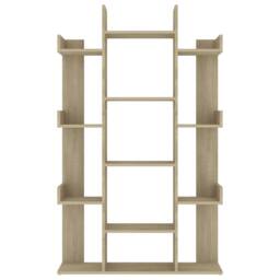 Berkfield Home Book Cabinet Sonoma Oak 86x25.5x140 cm Engineered Wood in Natural - thumbnail 5
