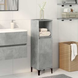 Berkfield Home Bathroom Cabinet Concrete Grey 30x30x100 cm Engineered Wood - Size: 30 x 30 x 100 cm - thumbnail 3