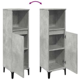 Berkfield Home Bathroom Cabinet Concrete Grey 30x30x100 cm Engineered Wood - Size: 30 x 30 x 100 cm - thumbnail 8