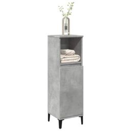 Berkfield Home Bathroom Cabinet Concrete Grey 30x30x100 cm Engineered Wood - Size: 30 x 30 x 100 cm