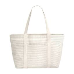 Westford Mill Striped Cotton Shopper in Grey