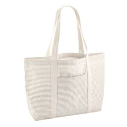 Westford Mill Striped Cotton Shopper in Grey - thumbnail 2