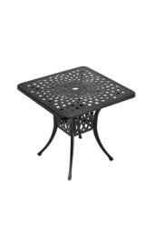 Garden Sanctuary Cast Aluminum Square Outdoor Dining Table in Black - thumbnail 4