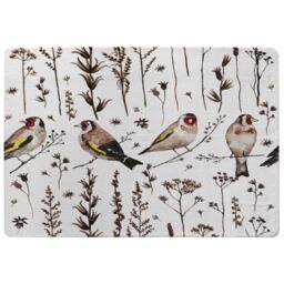 Benjamin Tate Design Goldfinches & Autumn Dry Plants Rug in Natural - Size: Large - thumbnail 1