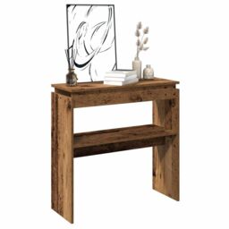Berkfield Home Console Table Old Wood 80x30x80 cm Engineered Wood in Brown - Size: 80 x 30 x 80 cm - thumbnail 3