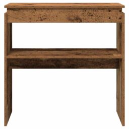 Berkfield Home Console Table Old Wood 80x30x80 cm Engineered Wood in Brown - Size: 80 x 30 x 80 cm - thumbnail 4