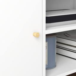 Wyld Haus Vido 120cm White TV Cabinet Open Shelves & Wooden Legs - thumbnail 9