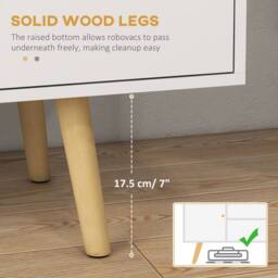 Wyld Haus Vido 120cm White TV Cabinet Open Shelves & Wooden Legs - thumbnail 7