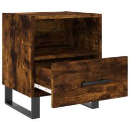 Berkfield Home Bedside Cabinets 2 pcs Smoked Oak 40x35x47.5 cm Engineered Wood in Brown - thumbnail 5