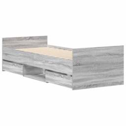 Berkfield Home Bed Frame with Headboard & Footboard Grey Sonoma 75x190 cm Smal… - Size: Small Single - thumbnail 4
