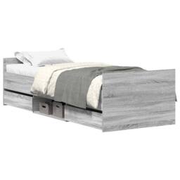 Berkfield Home Bed Frame with Headboard & Footboard Grey Sonoma 75x190 cm Smal… - Size: Small Single - thumbnail 1
