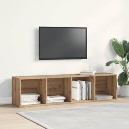Berkfield Home Book Cabinet/TV Cabinet Artisan Oak 36x30x143cm Engineered Wood in Brown - Size: 36 x 30 x 143 cm - thumbnail 3