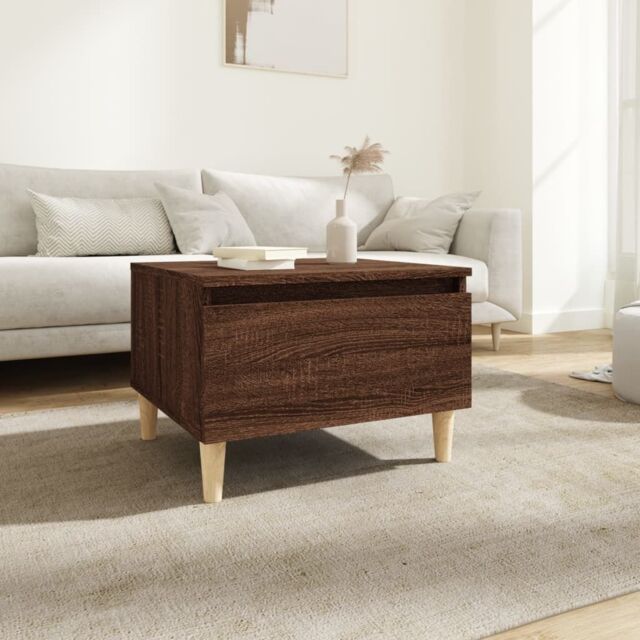 Berkfield Home Side Table Brown Oak 50x46x35 cm Engineered Wood - Size: 50 x 46 x 35 cm - image 1