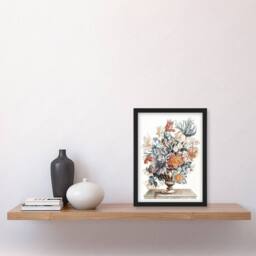 "Artery8 Stone Vase with Flower Bouquet Johan Teyler Framed Wall Art Print in White - Size: W12"" x H16""" - thumbnail 4