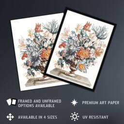 "Artery8 Stone Vase with Flower Bouquet Johan Teyler Framed Wall Art Print in White - Size: W12"" x H16""" - thumbnail 2