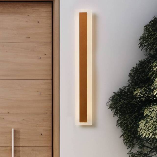 Wyld and Coco Outdoor LED Wall Light Gold 60 cm - Steel Frame with Acrylic Diffuser - image 1