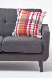Homescapes Tartan 100% Cotton Falun Cushion Cover in Red - Size: 45 cm x 45 cm - thumbnail 4