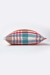 Homescapes Tartan 100% Cotton Falun Cushion Cover in Red - Size: 45 cm x 45 cm - thumbnail 2