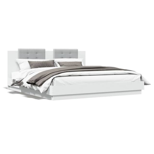 Berkfield Home Bed Frame without Mattress White 200x200cm - Size: 200x200 cm - image 1