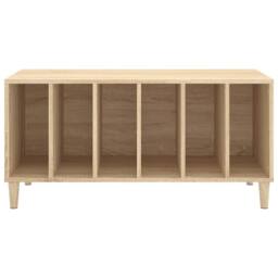 Berkfield Home Record Cabinet Sonoma Oak 100x38x48 cm Engineered Wood in Light Tan - Size: 100 x 38 x 48 cm - thumbnail 5
