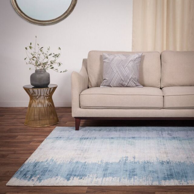 The Rug Shop UK Aqua Modern Easy to clean Hand Made Abstract Area Rug - Size: 200 cm x 290 cm - image 1