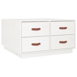Berkfield Home Coffee Table White 80x80x45 cm Solid Wood Pine - Size: 80 x 80 x 45 cm - thumbnail 2