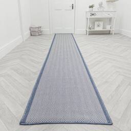 runrug Carpet Runner Rug - Indoor/Outdoor, Reversible, 2mm - 'Illusion' in Blue - Size: 60 cm x 390 cm - thumbnail 6