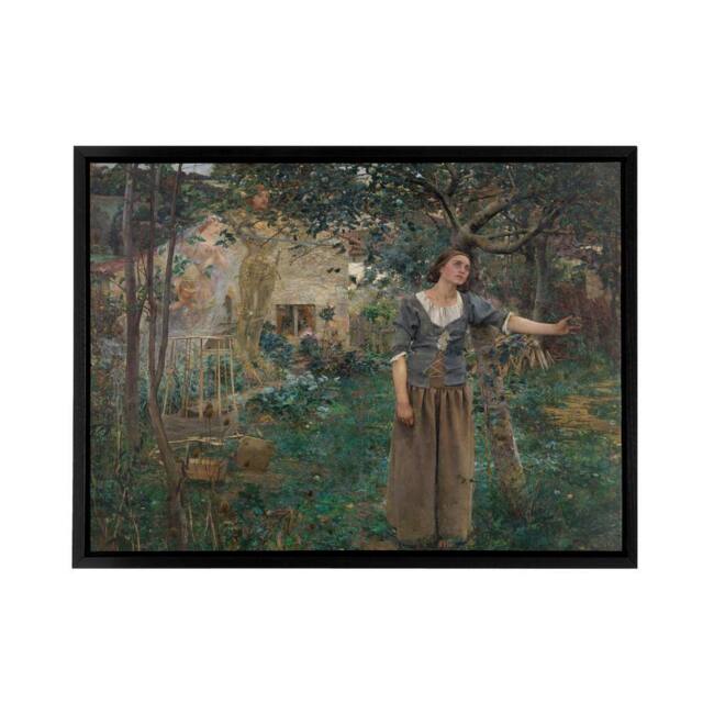 "Artery8 Bastien Lepage Joan Of Arc Painting Framed Canvas Wall Art Print in Green - Size: W12"" x H16""" - image 1