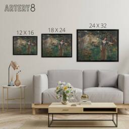 "Artery8 Bastien Lepage Joan Of Arc Painting Framed Canvas Wall Art Print in Green - Size: W12"" x H16""" - thumbnail 4