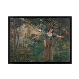 "Artery8 Bastien Lepage Joan Of Arc Painting Framed Canvas Wall Art Print in Green - Size: W12"" x H16""" - thumbnail 1