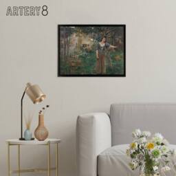 "Artery8 Bastien Lepage Joan Of Arc Painting Framed Canvas Wall Art Print in Green - Size: W12"" x H16""" - thumbnail 3