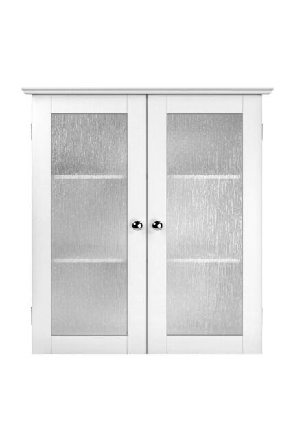 Teamson Home Bathroom Connor Wall Cabinet With 2 Glass Doors White - image 1