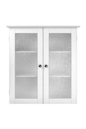 Teamson Home Bathroom Connor Wall Cabinet With 2 Glass Doors White - thumbnail 1