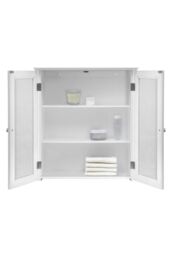 Teamson Home Bathroom Connor Wall Cabinet With 2 Glass Doors White - thumbnail 6