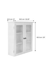 Teamson Home Bathroom Connor Wall Cabinet With 2 Glass Doors White - thumbnail 4