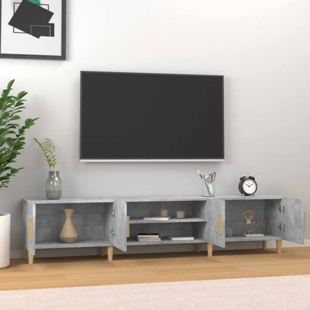 Berkfield Home TV Cabinet Concrete Grey 180x31.5x40 cm Engineered Wood - image 1