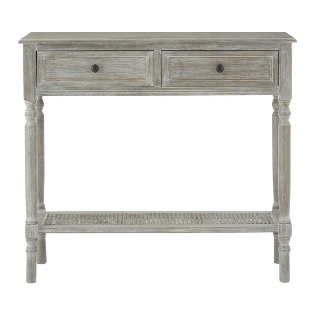 Orsina Rectangular Console Table With 2 Drawers for Hallway, Pine Wood Hallway Table for Home Décor, Wood Table with 2 Drawers for Office in Grey - image 1