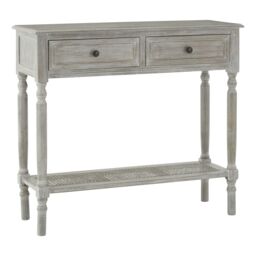 Orsina Rectangular Console Table With 2 Drawers for Hallway, Pine Wood Hallway Table for Home Décor, Wood Table with 2 Drawers for Office in Grey - thumbnail 2