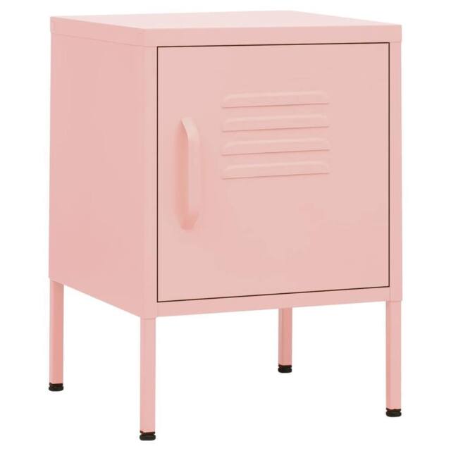 Berkfield Home Nightstand Pink 35x35x51 cm Steel - Size: 35 x 35 x 51 cm - image 1