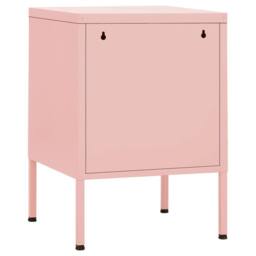 Berkfield Home Nightstand Pink 35x35x51 cm Steel - Size: 35 x 35 x 51 cm - thumbnail 5