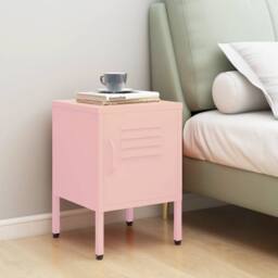 Berkfield Home Nightstand Pink 35x35x51 cm Steel - Size: 35 x 35 x 51 cm - thumbnail 2