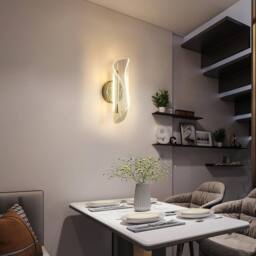 Goeco Indoor LED Wall Light, 16 W Modern Tri-Colour Wall Light, Gold - thumbnail 4